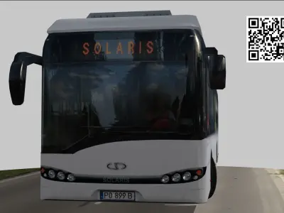 Solaris Urbino 12 Electric bus Low-poly 3D model