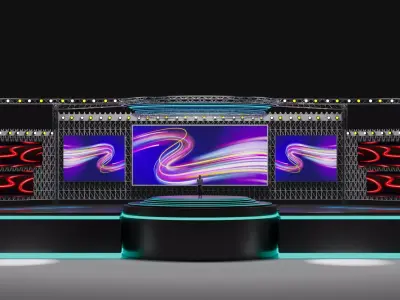 Entertainment Concert Event Stage 3D with Colorful Light 3D model