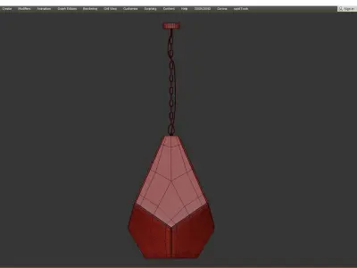 Geometry Glass Light Pendant Transparent 4 Low-poly 3D model