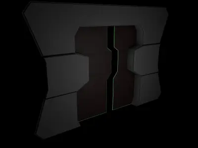 Sci fi corridor 3D model 29