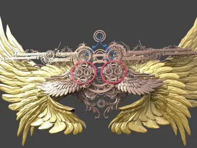Akhenaten Grand Fallen Wings 3D model