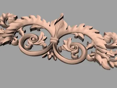 European style flower 3D relief STL Model for cnc engraving E087 3D model