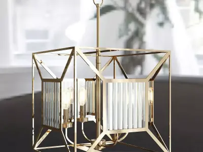Cage 4 Light Chandelier 3D model purchase