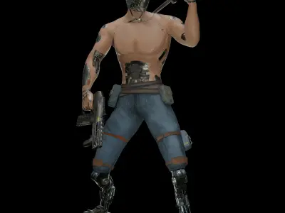 Cyberpunk Samurai Character Low-poly 3D model