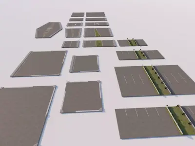 Road Pack - Extended-City Roads 3D model 5