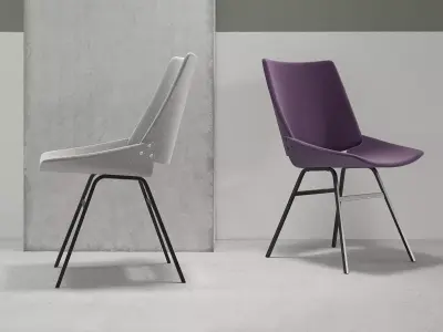 Shell Chair Upholstered 3D model