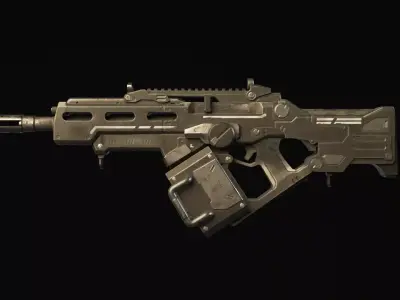 Rifle SciFi Game Ready - Oldrim Low-poly 3D model