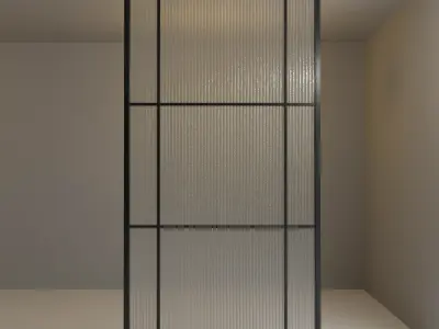 Glass partition door 57 Low-poly 3D model