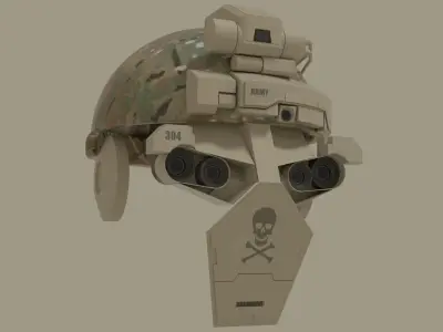 sci fi army helmet Low-poly 3D model