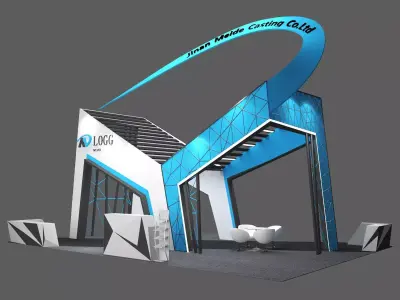 Futuristic Exhibition Stand Booth 3D model