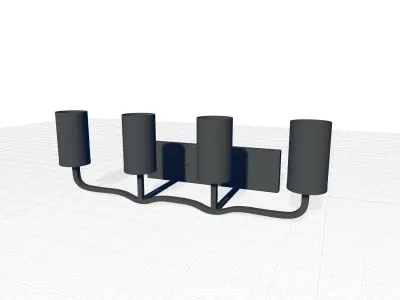 Kylee Iron Black Brushed Nickel Vanity Light 3D model