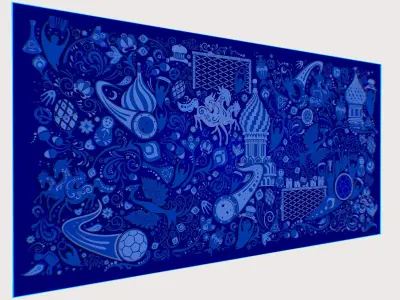 Russian classical ornaments in vector 3d Texture