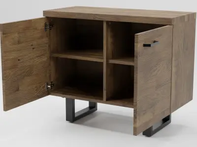 TIMBER 2 Door Sideboard Dark Wood 3D model