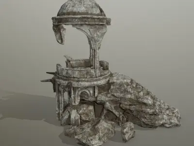 old temple  Low-poly 3D model