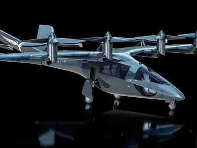  Rigged VX4 - Electric Aircraft EVTOL Vertical Aerospace PBR 