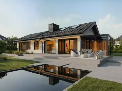 Modern Contemporary House  3D Model - 2 Versions 3D model