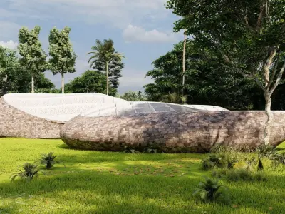 Futuristic 3D building 3D model