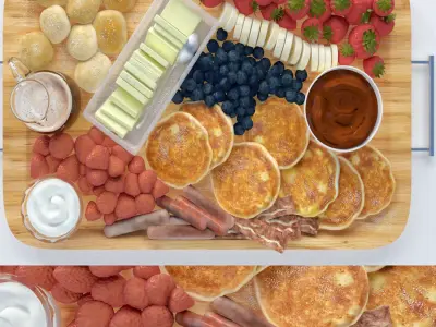 Pancake Board Decoration Set 2 3D model