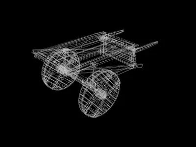 Medieval Wooden Cart Low-poly 3D model get