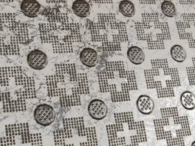 White Weared Metal Plate PBR Seamless Texture