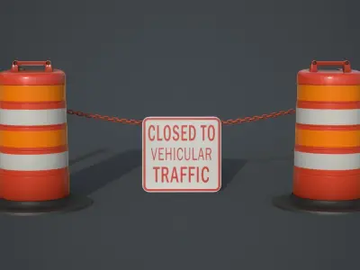Road Barrier New Low-poly 3D model
