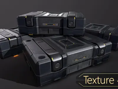 Sci-fi Box Game ready Low-poly 3D model