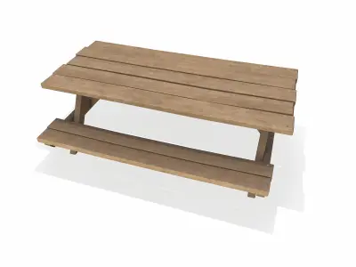  Picnic Table Low-poly PBR 