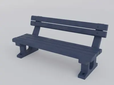 Station bench Low-poly 3D model