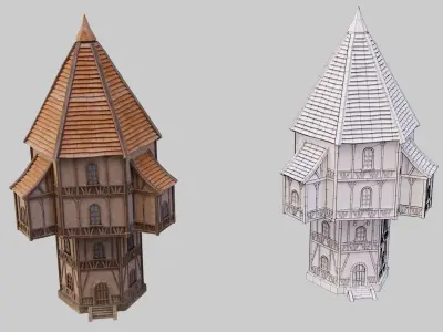 Medieval Buildings  Pack Low-poly 3D model