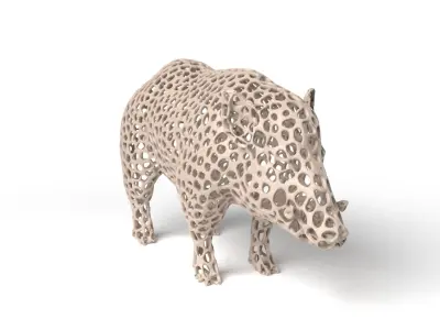 Wildboar Voronoi Low-poly 3D model
