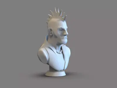 Punk dude bust 3D print model