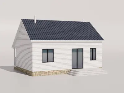 Cabin Style House Low-poly 3D model