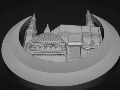 Makka Madina Kaabe Bas Relief 3D print model