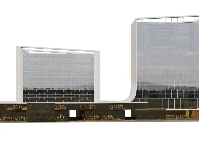 Twin-Tower Office Complex 3D model