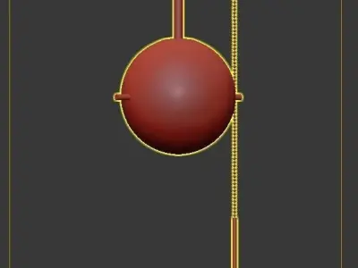 SIGNAL light fixture with gold ball and chain 3D model