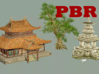 Japan Asian Medieval Hut D House 3D Model Low-poly 3D model