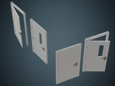 Hospital Door 2 Basic  Low-poly 3D model