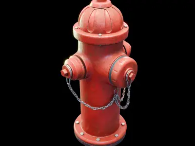 fire hydrant Low-poly 3D model 12