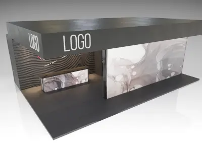 exhibition design 12x8m corona renderer 3D model