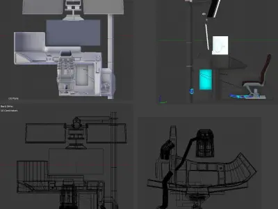 sci fi control station 1 Low-poly 3D model