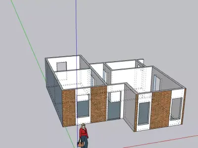 HOUSE with person Free 3D model