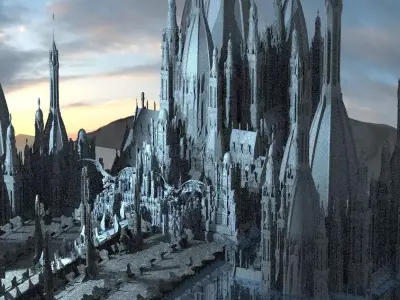 Christmas Fantasy City Kit bash 3D model