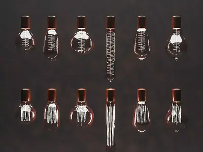 3D Filament Bulbs 3D model