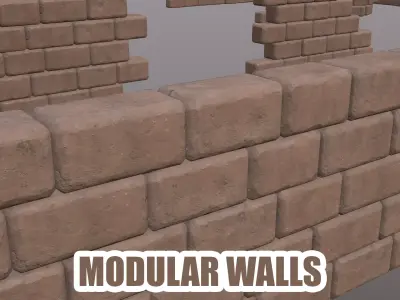 Modular Wall Pack 36 piece Low-poly 3D model