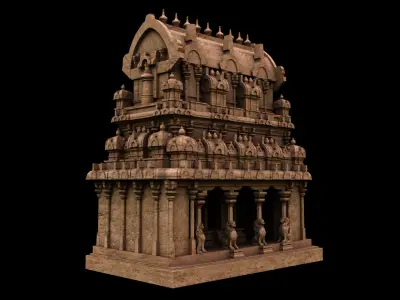 mamallapuram shore temple 3D model