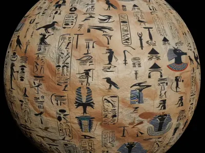 Ancient Egypt Hieroglyphs  - VOL 2 - 11 Seamless PBR Texture