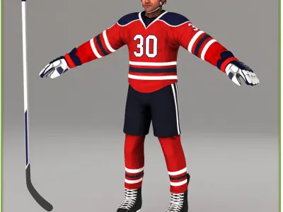  Hockey Player and Hockey Goalkeeper CG 