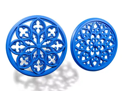 Gothic round windows 2 3D print model
