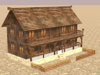 Medieval house fourteen 18 Low-poly 3D model
