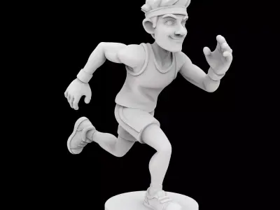 Runner Cartoon Character 3D Print Model 3D print model